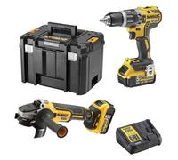 DeWalt Kit 2 outils DCK2080P2T-QW - Perceuse DCD796 & Meuleuse DCG405 18V XR 5Ah Li-Ion Brushless