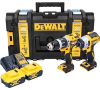 Pack 2 outils 18V DEWALT DCK266P2-QW : Perceuse-visseuse à percussion DCD796, Visseuse à choc DCF887, 2 batteries 5,0 Ah, coffret ToughSystem