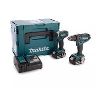 Makita DLX2131JX1 - Pack D'outils Sans-fil 18V Li-ion - Perceuse Visseuse À Percussion (DHP482) & Visseuse À Percussion (DTD152) - Batterie (3x 3,0 Ah) - MAKPAC