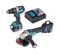 Pack 2 outils MAKITA DLX2210TJ1 (DGA506+DHP484+BL1850×2+DC18RC+MAK2&3)