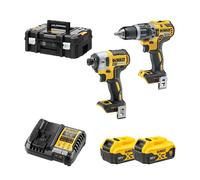 Pack 2 outils 18V Perceuse-visseuse à percussion DCD796 + Visseuse à chocs DCF887 DEWALT
