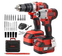 Pack 2 outils - TEENO - 20V hocs brushless 320 Nm - Perceuse à percussion - 2×Batteries 3Ah