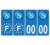 Pack 2 paires Autocollant Stickers Plaque d'immatriculation Premium Naples - Numéro Personnalisé