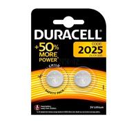 DURACELL 38985 Lot de 2 Piles Bouton Cr2025 Argenté