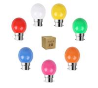 TechBrey Pack 20 Ampoules LED B22 3W 240 lm G45 Monochrome Blanc chaud Blanc chaud