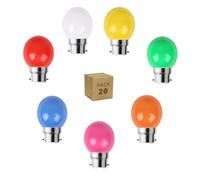 Pack 20 Ampoules LED B22 3W 240 lm G45 Monochrome Bleu