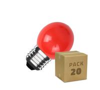 Pack 20 Ampoules Led E27 3w 300 Lm G45 Monochrome Rouge