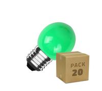 Pack 20 Ampoules Led E27 3w 300 Lm G45 Monochrome Vert