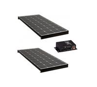 PACK 2x BLACK BOOSTER 170W Panneau solaire Camping Car + Kit de pose Régulateur de charge