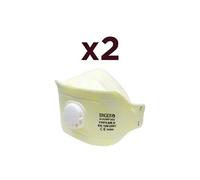Pack 2x Masque 3 panneaux avec Valve FFP3 EN 149 Protection nez bouche Mieux que FFP2
