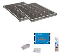 Pack 2x Panneaux solaire 120W + Kit de pose avec régulateur de charge Victron MPPT 440W 30A G