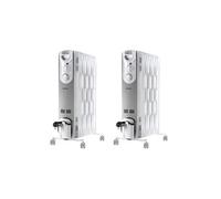 Pack 2x Radiateurs à Bain d'Huile 2000W Thermostat Mécanique