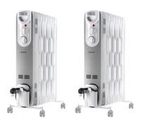 Pack 2x Radiateurs à Bain d'Huile 2000W Thermostat Mécanique G