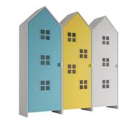 Pack - 3 Armoires Enfant ""Casami Bruges"" 171cm Bleu, Jaune & Blanc