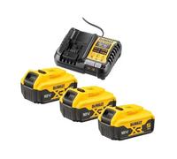 Pack 3 batteries 18 V XR 5 Ah + chargeur DEWALT DCB1104P3-QW