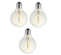 Pack 3 grandes ampoules e27 led déco filament spirale flower