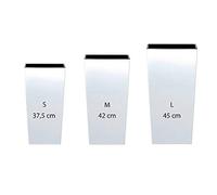 Pack 3 MACETAS ALTAS PROSPERPLAST 11,4X16,3X19L URBI Square DE PLASTICO en Color Blanco Con DEPOSITO