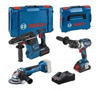 Pack 3 outils 18 V (GBH18-26 + GSR18-110 + GWS 18-10) + 1 batterie ProCORE 4 Ah + 1 batterie ProCORE 8 Ah + chargeur + coffret L-BOXX BOSCH