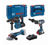 Bosch Pack 3 outils 18V - GSR 18V-110C + GWX 18V-10P + GBH 18V-26F, 4/8Ah, chargeur, XL-BOXX