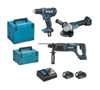 Ensemble de 3 machines 18 V Li-Ion 4 Ah DDF482 + DGA504 + DHR241 - MAKITA - DLX3078MJ
