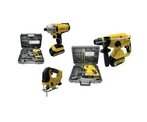 Pack 3 outils Perceuse Visseuse Marteau Perforateur Scie Sauteuse NEMURA 20V + 2 batteries + Chargeur