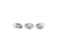 Pack 3 Spots Downlight White Ambiance Adore GU10 Hue Coupe Ø 70mm Chromé