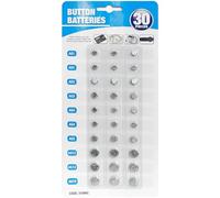 Pack 30 Piles Bouton pour Jouets, Montres, Télécommandes de Garage, Calculatrices, Clés - Alcalines - Pile LR44(AG13) LR43(AG12) LR1130(AG10) LR754(AG5) LR626(AG4) LR41(AG3) LR621(AG1)
