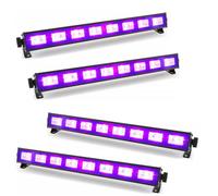 Pack 4 Barres à LED FLUO UV 9x1W se reflète sur tissus blanc