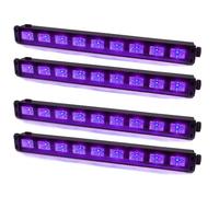 Pack 4 Barres à LED UV 9x1W se reflète sur tissus blanc