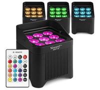 Pack 4 × BeamZ Pro BBP48 - Projecteurs d’ambiance sans fil IP65 RGBWA-UV (9 × 12 W) | Batterie longue durée & DMX sans fil