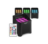 Pack 4 × BeamZ Pro BBP48 - Projecteurs d'ambiance sans fil IP65 RGBWA-UV (9 × 12 W) | Batterie longue durée & DMX sans fil