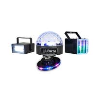 Pack Jeux de Lumière Party Sound & Light 4 effets LED Stroboscope Dôme ASTRO Derby OVNI Noir