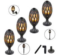 Pack 4 lampes de jardin effet flamme bom