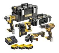 Pack 4 machines Brushless XR 18V DEWALT DCK422P3T-QW - 3 bat Li-Ion 5Ah + chargeur + coffret TSTAK