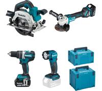 Pack 4 machines MAKITA 18 V - DLX4154TJ - en coffret avec batteries et chargeur