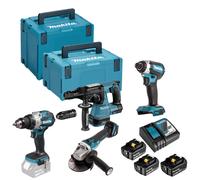 Pack 4 outils 18V (DHP489+DTD153+DHR243+DGA506) (3x5.0Ah) en Makpac - MAKITA DLX4183T3J