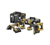 Pack 4 outils 18 V XR (DCH273 + DCG405 + DCD796 + DCF887) + 3 batteries 5 Ah + chargeur + coffret T-Stak DEWALT DCK422P3T-QW