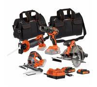 Dual Power DUAL POWER Pack 4 outils sans fil 20 V : Perceuse-visseuse, scie sauteuse, scie sabre, scie circulaire, 2 batteries (2.0 Ah et 4.0 Ah) et chargeur