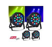 pack 4 projecteurs dj light animation disco mobile par à led 18x1w rgb - montana