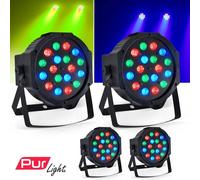 Pack 4 Projecteurs DJ Light Animation Disco Mobile PAR à LED 18x1W RGB - Pur Light MONTANA