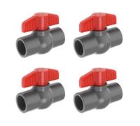 Pack 4 robinets à tournant sphérique PVC 25 mm - vannes d'arrêt douille, poignée T