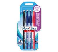 Paper Mate Replay stylo bille effaçable | pointe moyenne (1,0 mm) | couleurs assorties | lot de 4