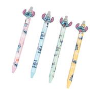 Pack 4 Stylos Effaçables Stitch Disney | Fourniture Scolaire Stitch | Stylos Gel, Encre Bleue, Cadeau Enfant, Cadeau Fille