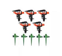 [Pack 5] Arroseur agricole sectoriel ½ pouces + broche. Arroseur à impact avec distance de tir 8 à 13 m et angle d'arrosage réglable. Résistant aux agents externes et rayon circulaire de 360