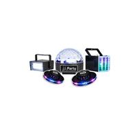 Pack 5 Jeux de Lumière LED - Stroboscope Dôme ASTRO Derby OVNI Multi Faisceaux - Noir