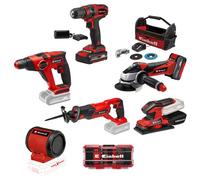 Pack 5 machines 18V + 1 offerte + batteries + sac de transport + coffret d’accessoires EINHELL