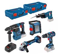 Pack 5 outils 18V 0615990M2X BOSCH (GSB 18 V-60 C + GWS 18 V-10 C + GBH 18 V-26 + GSA 18 V-Li + GLI 18 V-1200 C)