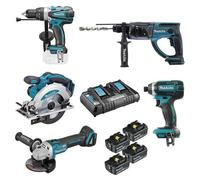 Pack 5 Outils MAKITA DLX5039PTJ - 18V Li-ion (4 x 5 Ah)