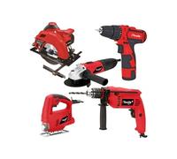 Pack 5 outils meuleuse + perceuse + visseuse + scie circulaire + scie sauteuse et Boite à outils Itools 18'