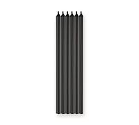 Pack 6 bougies longues noir